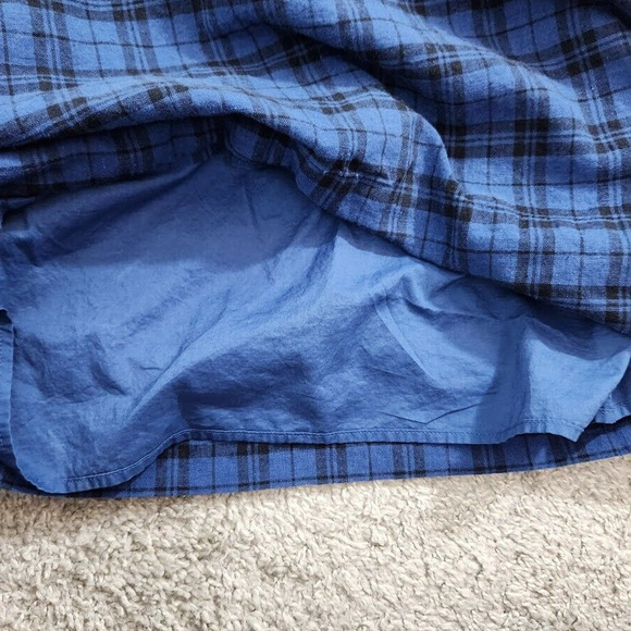 Madewell Plaid Ruffle Off Shoulder Mini Dress Linen Cotton Blend Size 8 - Picture 8 of 13